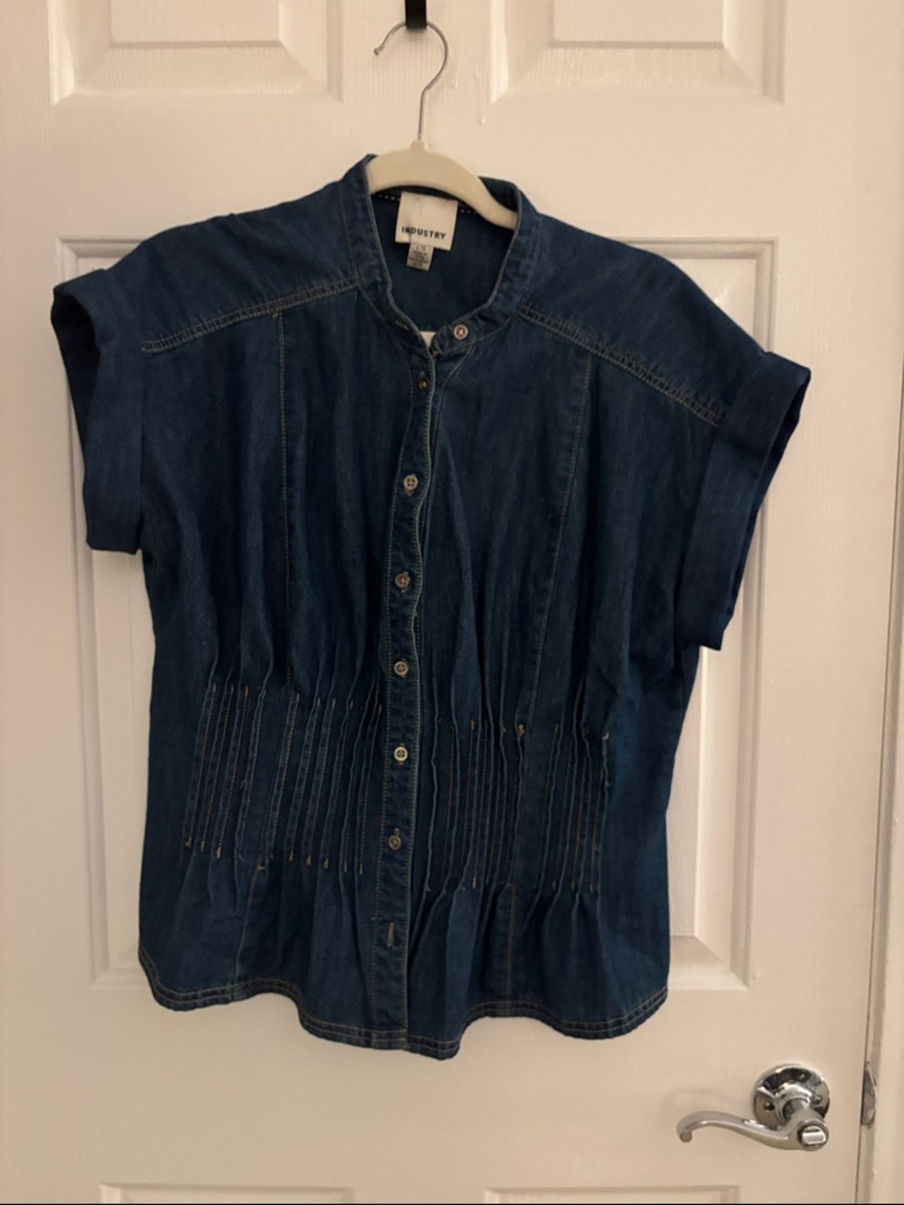 Industry Denim Button-Down Shirt - Indigo Blue